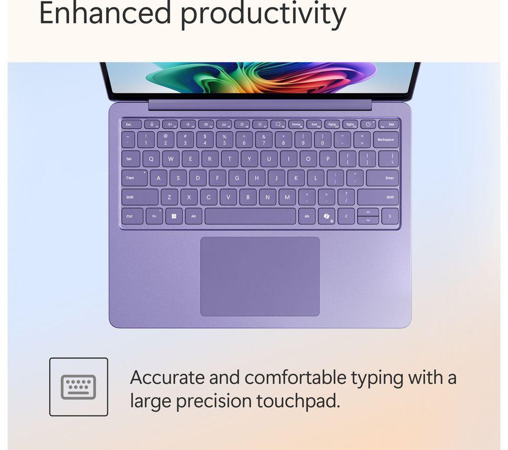 MICROSOFT Surface Laptop 13", Copilot+ PC - Snapdragon X Plus, 512 GB SSD, Purple image number 20 of 27