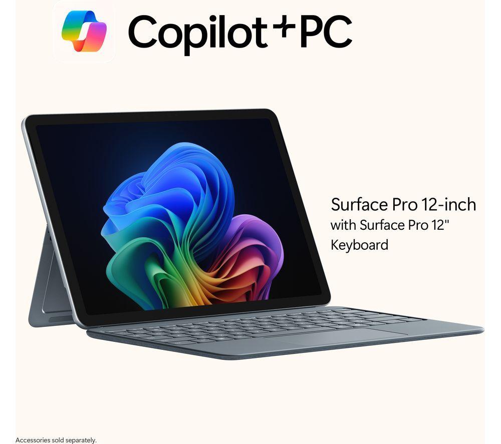 MICROSOFT Microsoft Surface Pro 12", Copilot+ PC - Snapdragon X Plus, 512 GB SSD, Ocean image number 18 of 30