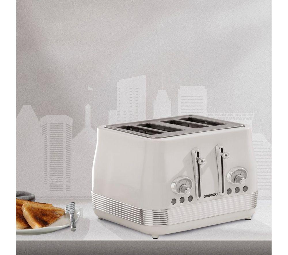 DAEWOO Denver SDA2845GE Jug Kettle & 4-Slice Toaster Bundle - Buttermilk image number 6 of 6