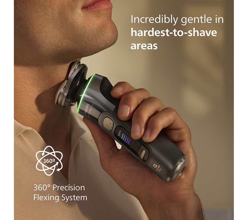 PHILIPS i9000 Prestige Ultra XP9402/31 Wet & Dry Rotary Shaver - Dark Slate image number 4 of 7