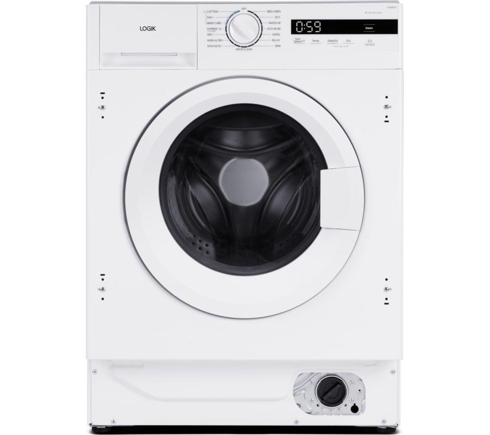 LOGIK LI8W6D25 Integrated 8 kg Washer Dryer – White, White