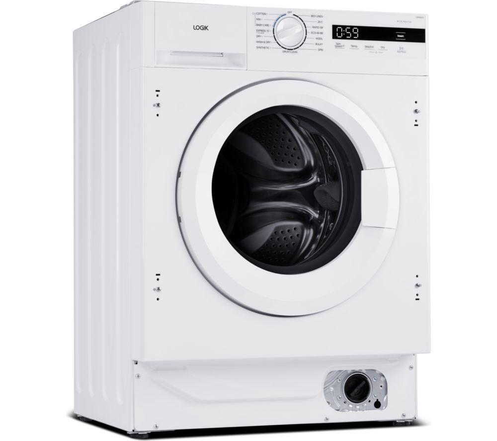 LOGIK LI8W6D25 Integrated 8 kg Washer Dryer - White image number 2 of 9
