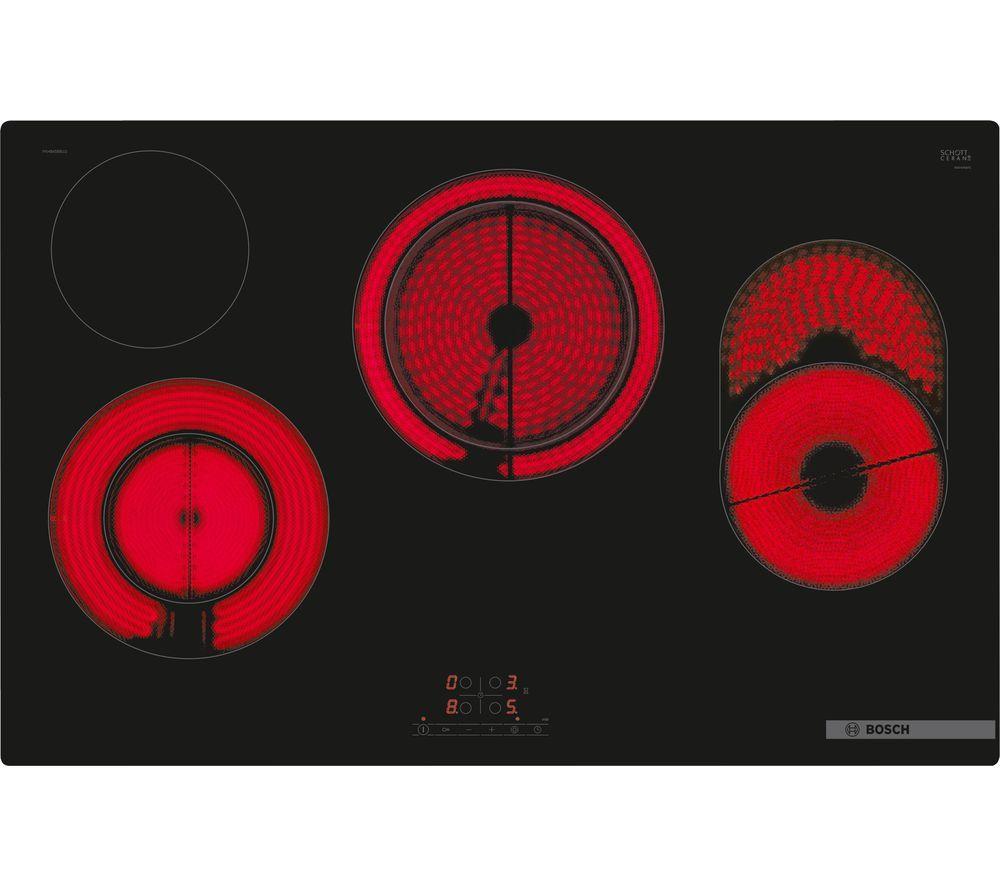 BOSCH Series 4 PKH811BB1D 80 cm Electric Ceramic Hob – Black, Black