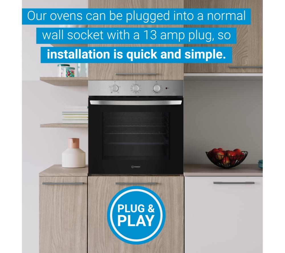 INDESIT Turn&Go IO 278P1 X UK Plug-in Electric Pyrolytic Oven - Stainless Steel image number 12 of 12