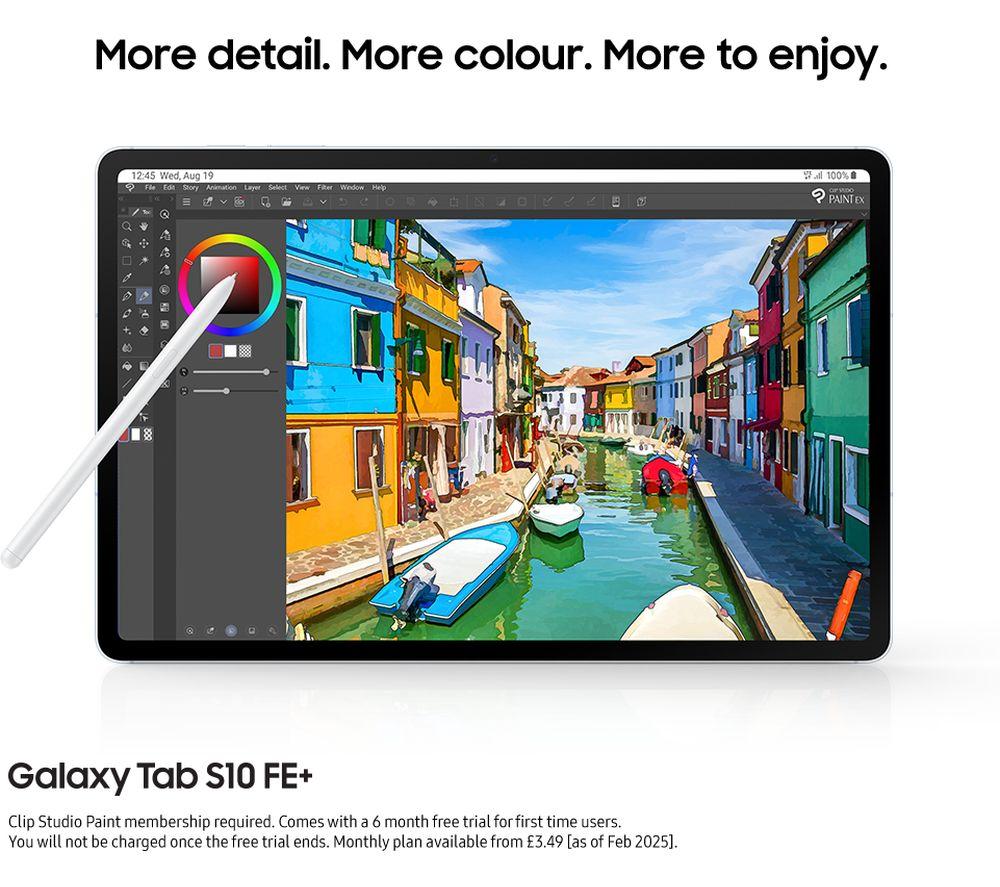 SAMSUNG Galaxy Tab S10 FE+ 13.1" Tablet - 256 GB, Blue image number 4 of 15