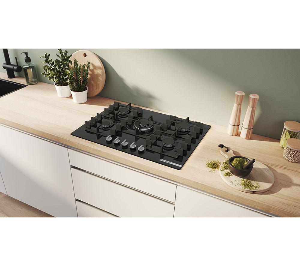 BOSCH Series 6 PPQ7A6I40 75 cm Gas Hob - Black image number 4 of 10