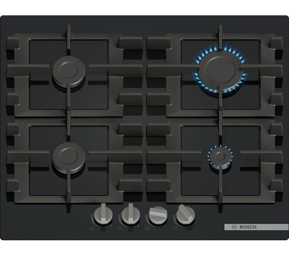 BOSCH Series 4 PNP6B6K40 60 cm Gas Hob – Black, Black