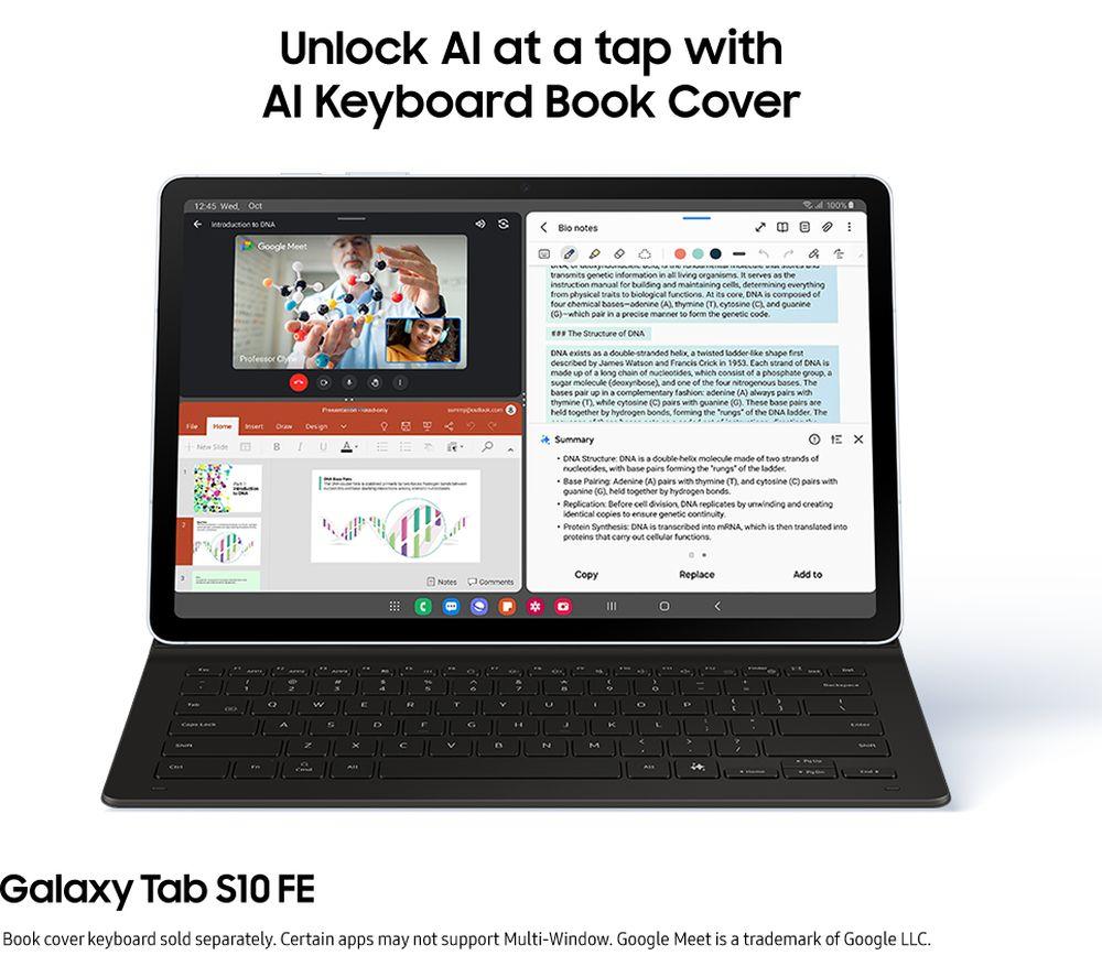 SAMSUNG Galaxy Tab S10 FE 10.9" 5G Tablet - 256 GB, Silver image number 7 of 15