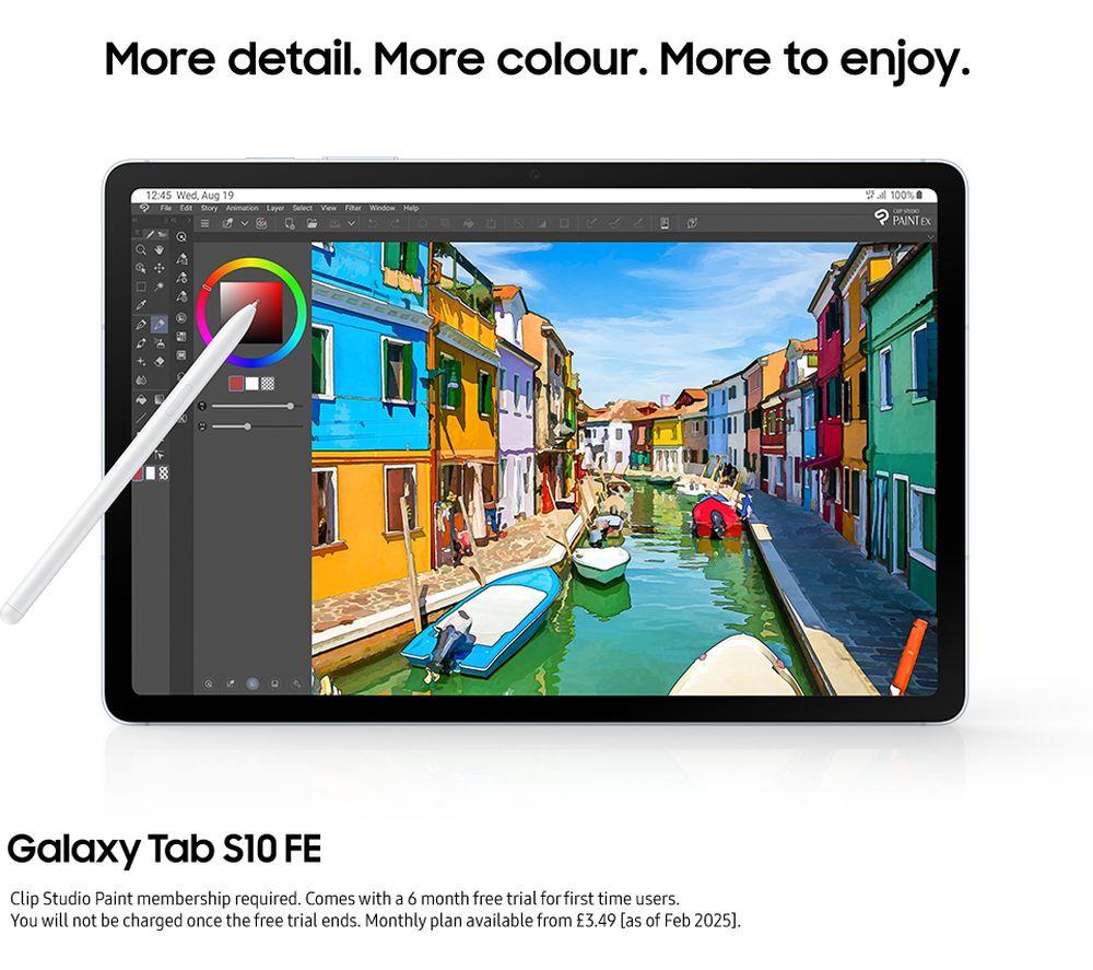 SAMSUNG Galaxy Tab S10 FE 10.9" Tablet - 256 GB, Silver image number 4 of 15