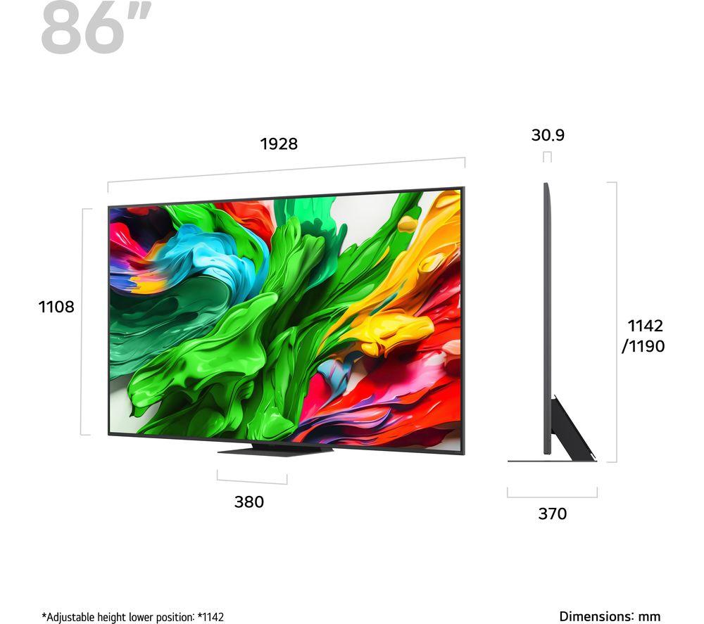 LG QNED86 86" QNED evo AI Mini LED 4K HDR Smart TV 2025 - 86QNED86A6A image number 12 of 13