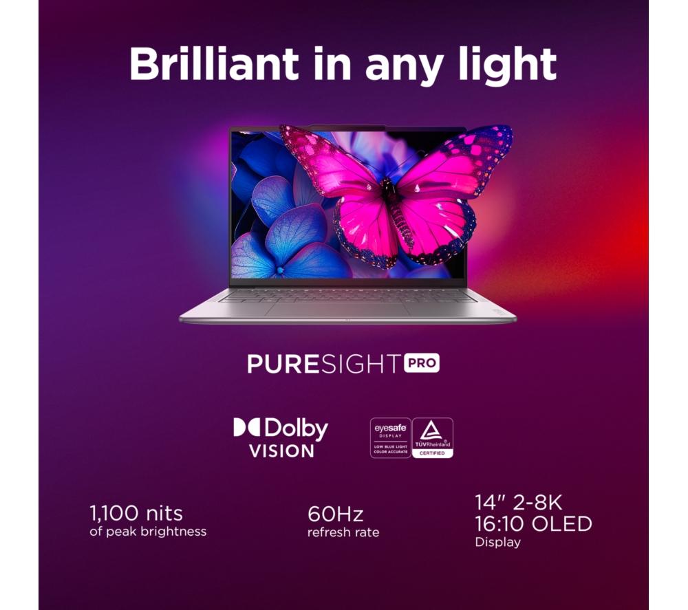 LENOVO Yoga Slim 7 Aura Edition 14" Laptop, Copilot+ PC - Intel&reg; Core&trade; Ultra 5, 512 GB SSD, Grey image number 6 of 13