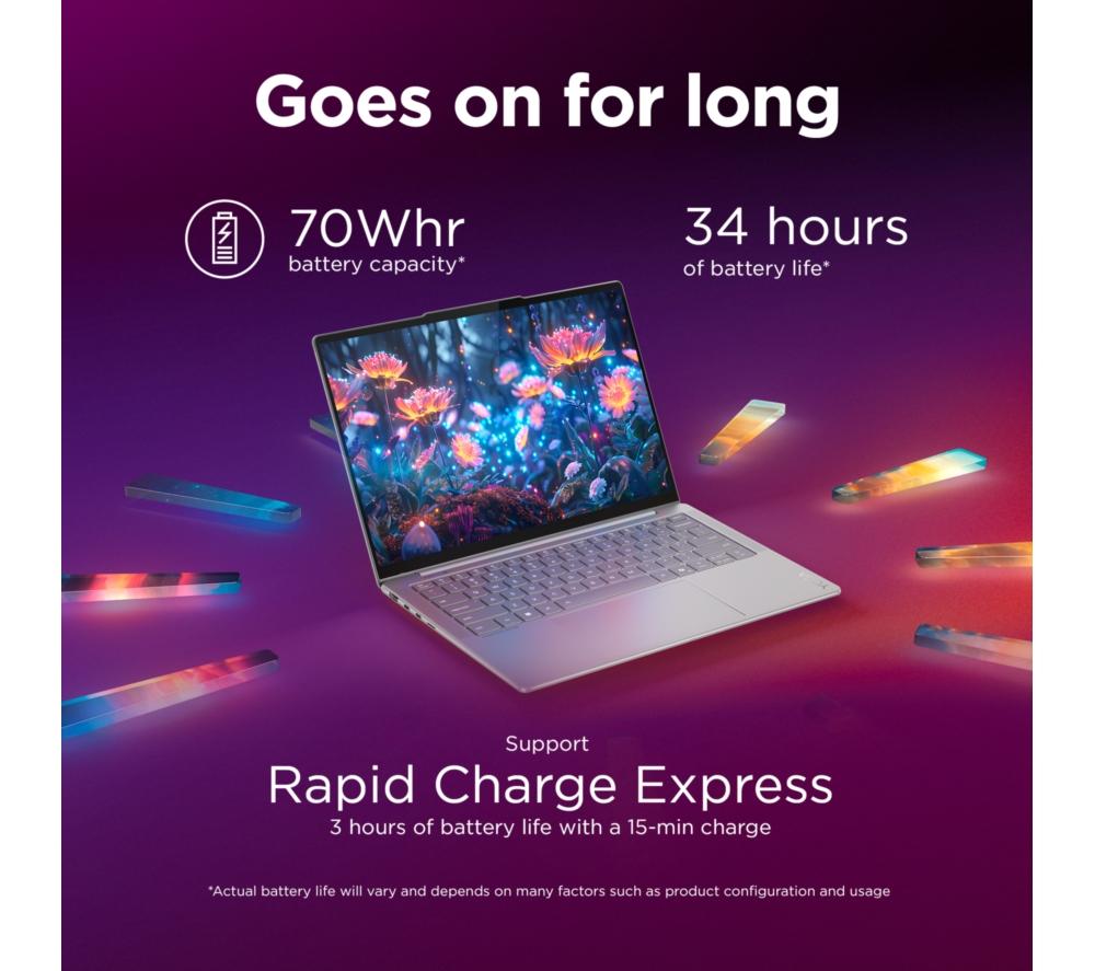 LENOVO Yoga Slim 7 Aura Edition 14" Laptop, Copilot+ PC - Intel&reg; Core&trade; Ultra 5, 512 GB SSD, Grey image number 9 of 13