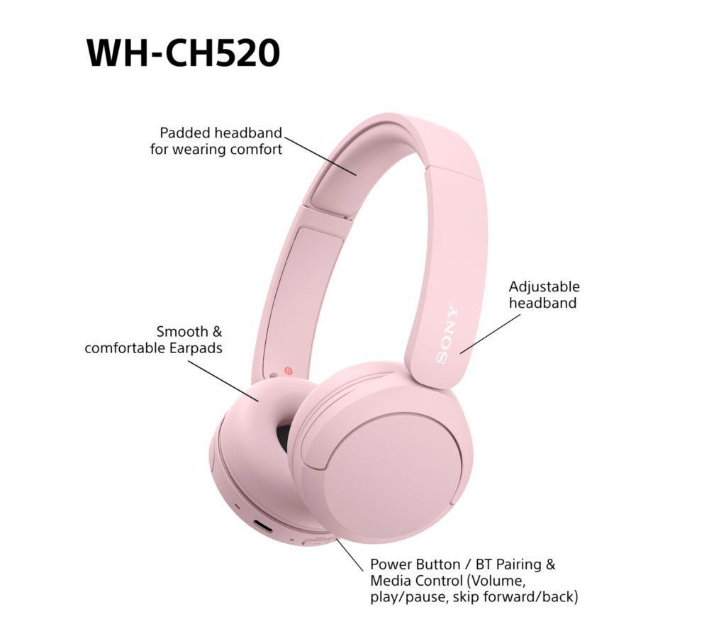 SONY WH-CH520P Wireless Bluetooth Headphones - Pink image number 51 of 73