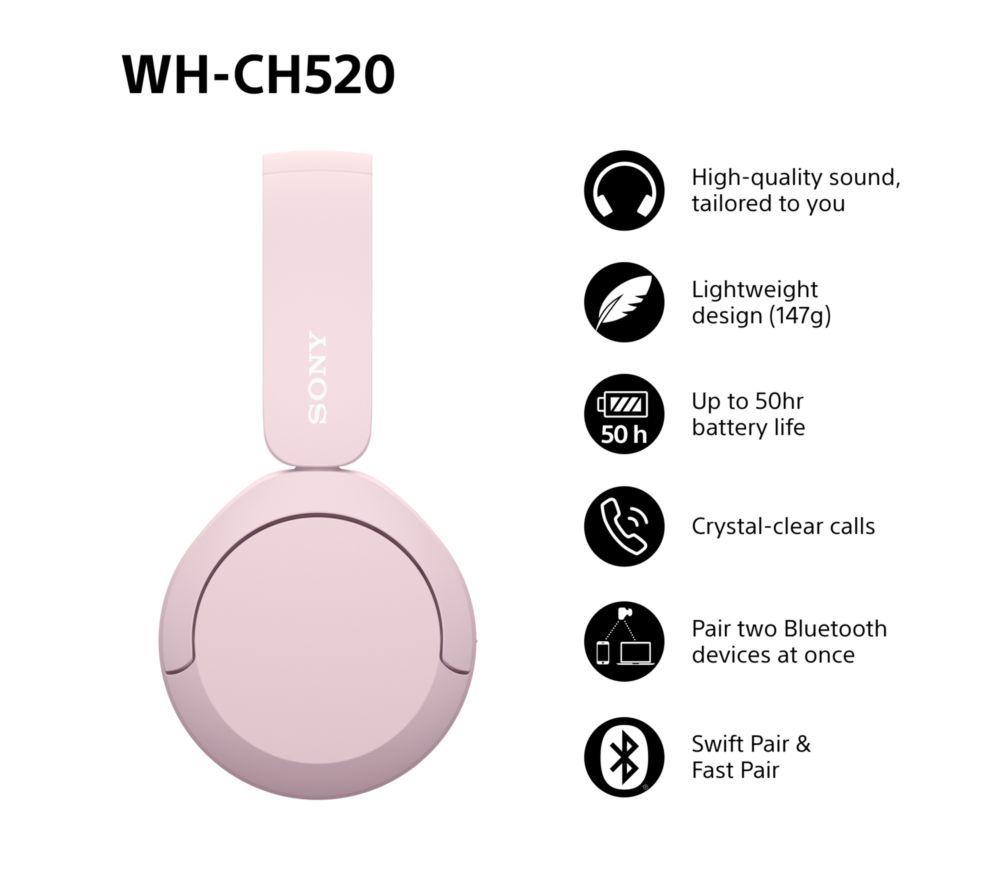 SONY WH-CH520P Wireless Bluetooth Headphones - Pink image number 57 of 73