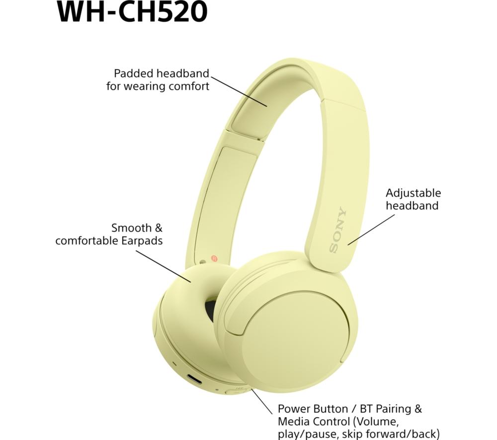 SONY WH-CH520C Wireless Bluetooth Headphones - Beige image number 8 of 15