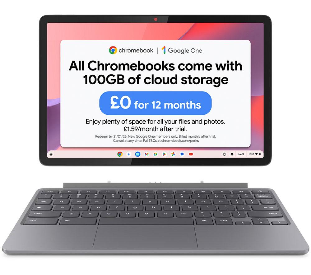 LENOVO Duet 10.95inch 2 in 1 Chromebook - MediaTek Kompanio 838, 128 GB eMMC, Grey