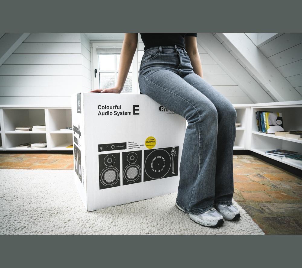 PRO-JECT Colourful Audio Belt Drive Turntable, Stereo Box and Speaker System - Satin White image number 3 of 5