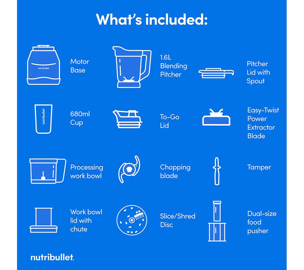 NUTRIBULLET Triple Prep System Blender - Dark Grey image number 10 of 11