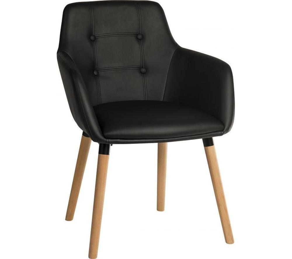 TEKNIK Four-Legged PU Reception Chair - Black image number 3 of 5