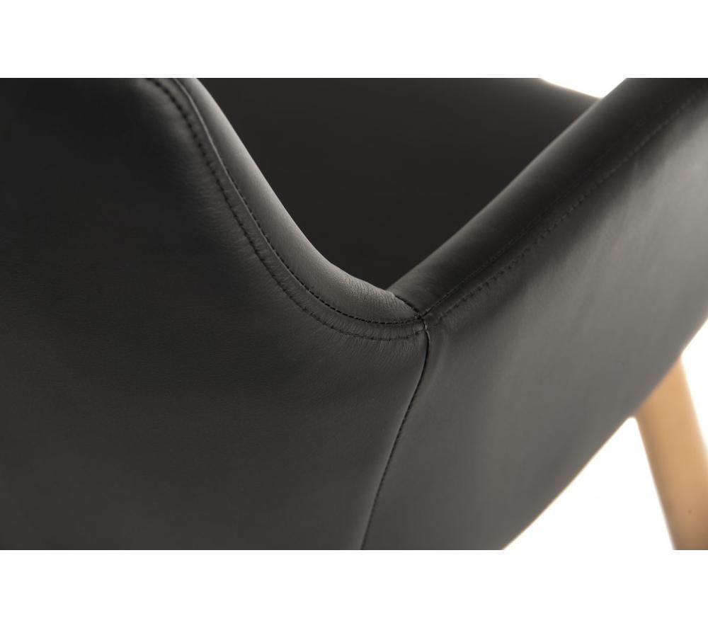 TEKNIK Four-Legged PU Reception Chair - Black image number 4 of 5