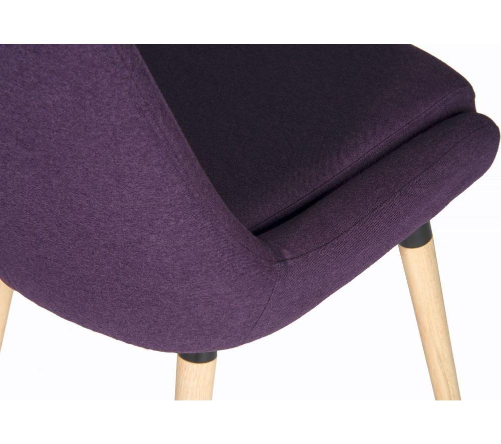 TEKNIK Welcome Brushed Fabric Reception Chair - Plum, Set of 2 image number 2 of 3