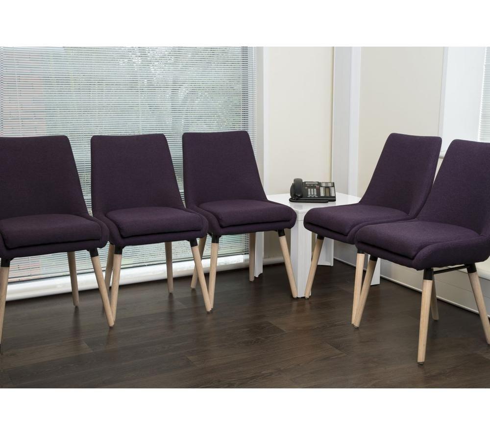 TEKNIK Welcome Brushed Fabric Reception Chair - Plum, Set of 2 image number 3 of 3