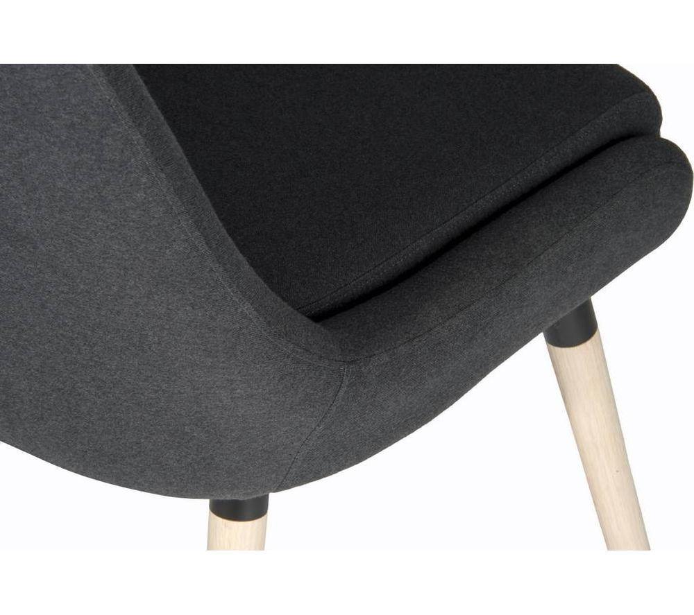 TEKNIK Welcome Brushed Fabric Reception Chair - Graphite, Set of 2 image number 5 of 6