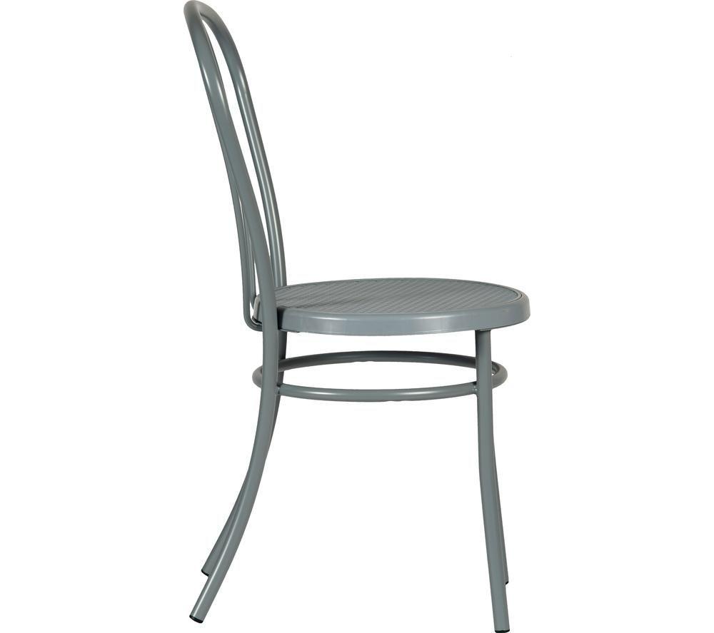 TEKNIK Urban Bistro Metal Chair - Dove Grey, Set of 4 image number 2 of 4