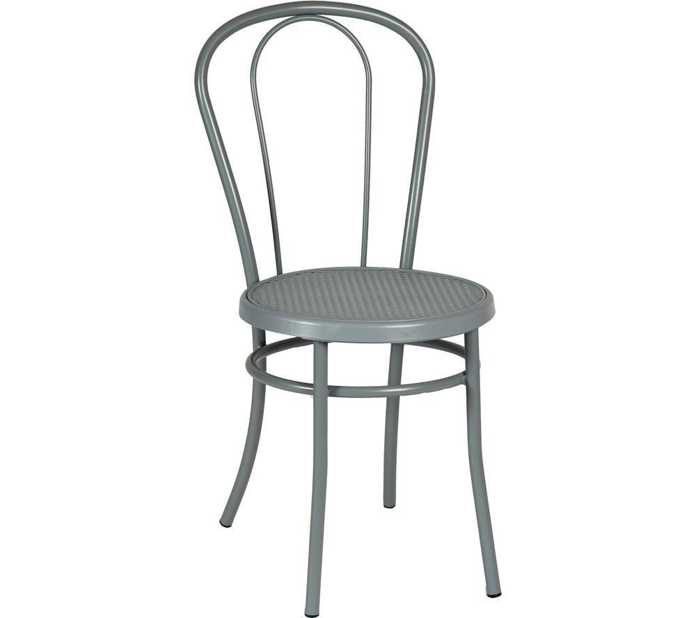 TEKNIK Urban Bistro Metal Chair - Dove Grey, Set of 4 image number 3 of 4