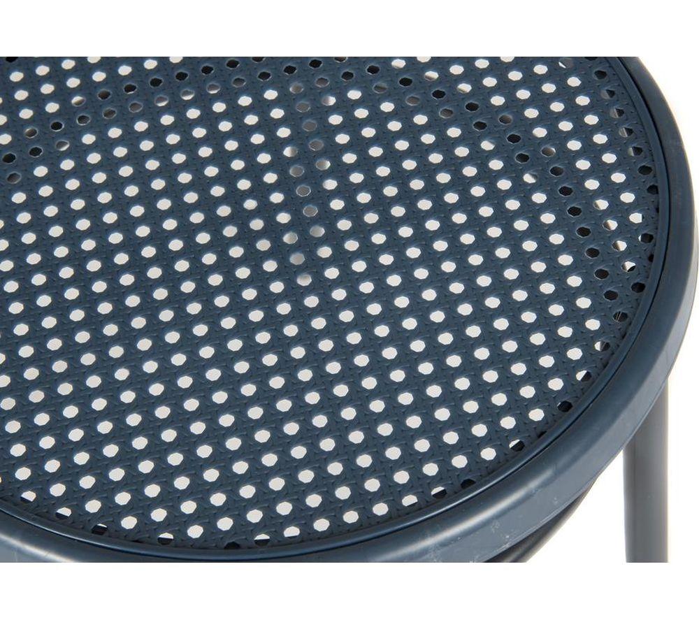 TEKNIK Urban Bistro Metal Chair - Blue, Set of 4 image number 3 of 3