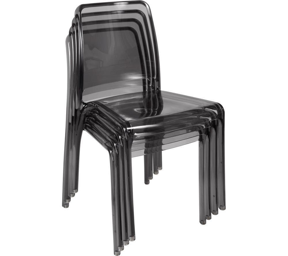 TEKNIK Clarity Polycarbonate Chair - Smoked, Set of 4 image number 2 of 6