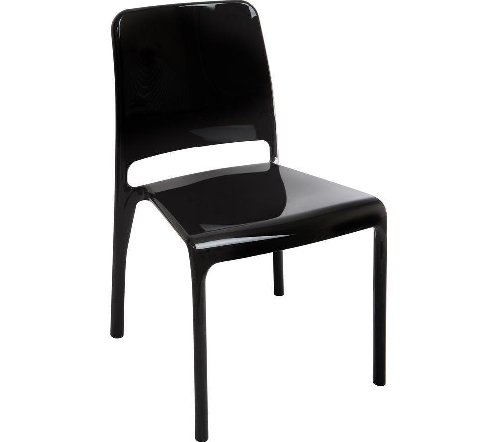 TEKNIK Clarity Polycarbonate Chair - Black, Set of 4 image number 2 of 5