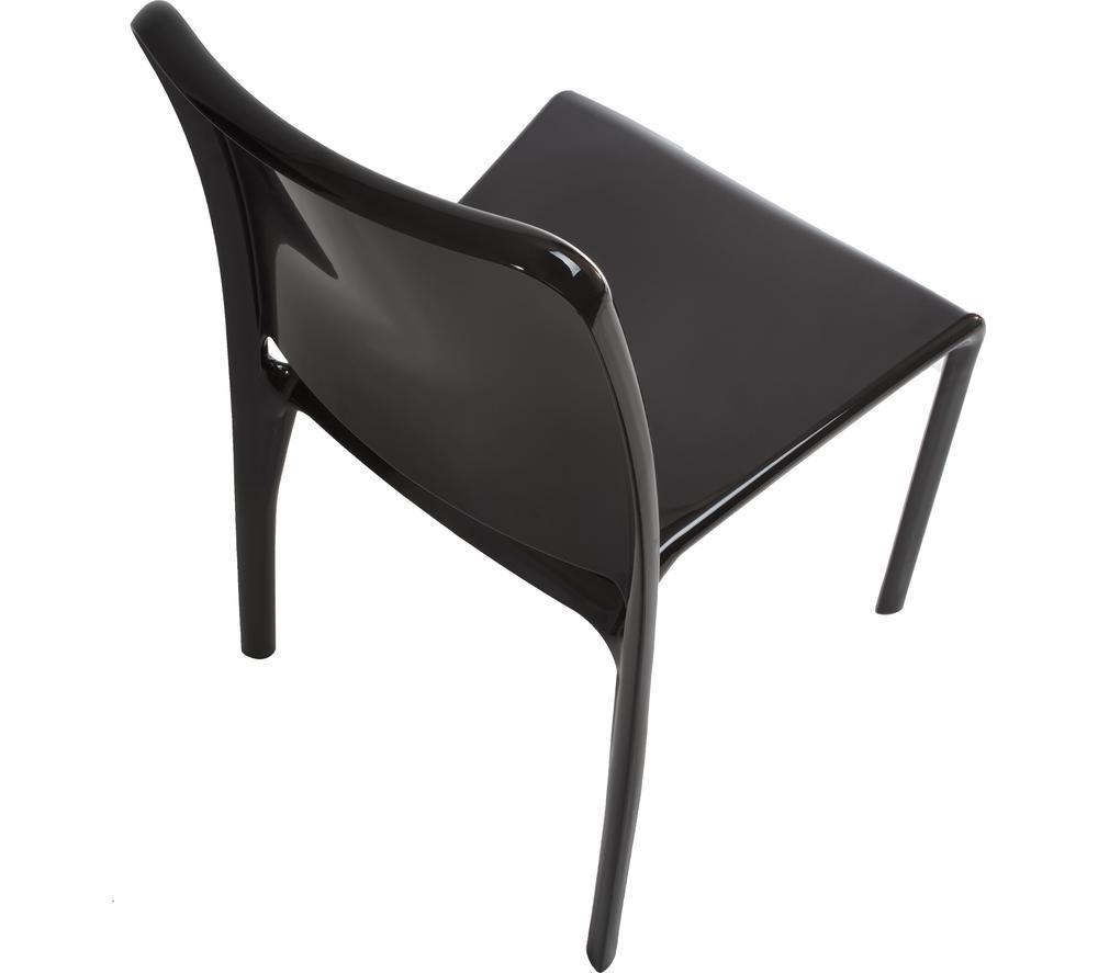 TEKNIK Clarity Polycarbonate Chair - Black, Set of 4 image number 5 of 5