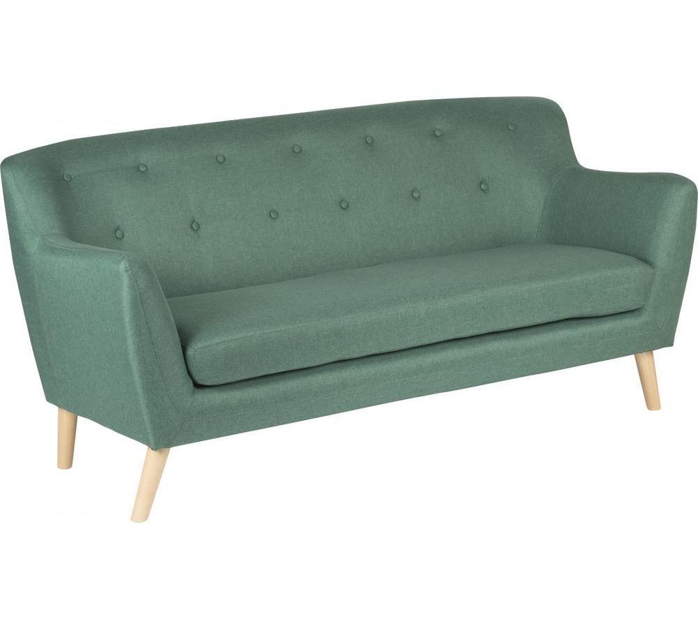 TEKNIK Skandi 3-Seater Fabric Sofa - Ocean Green image number 2 of 6