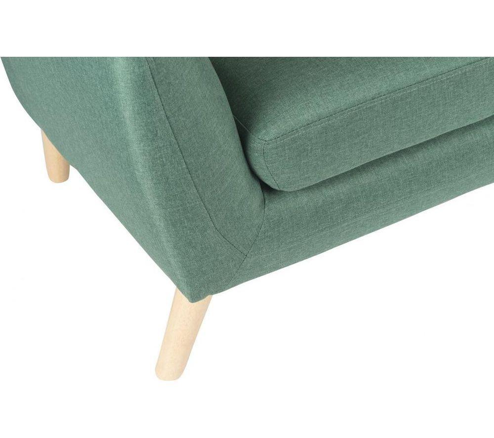 TEKNIK Skandi 3-Seater Fabric Sofa - Ocean Green image number 4 of 6