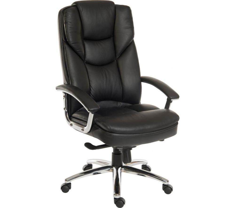 TEKNIK Skyline Leather Tilting Executive Chair - Black & Silver image number 2 of 2
