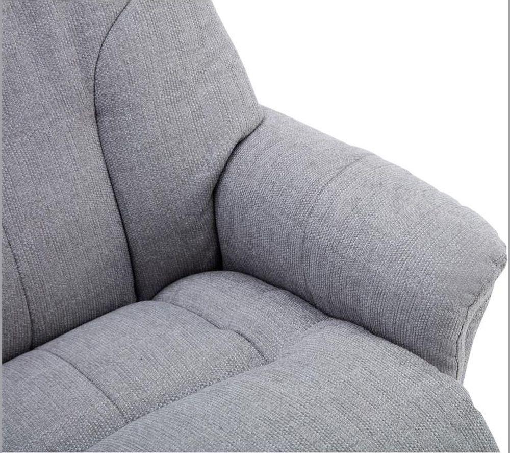 TEKNIK Denver Luxury Fabric Reclining Executive Chair with Footstool - Light Grey image number 2 of 5