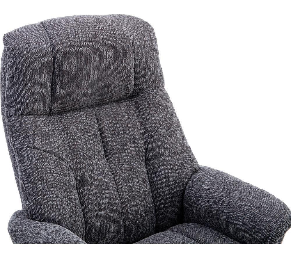 TEKNIK Denver Luxury Fabric Reclining Executive Chair with Footstool - Greystone image number 4 of 9
