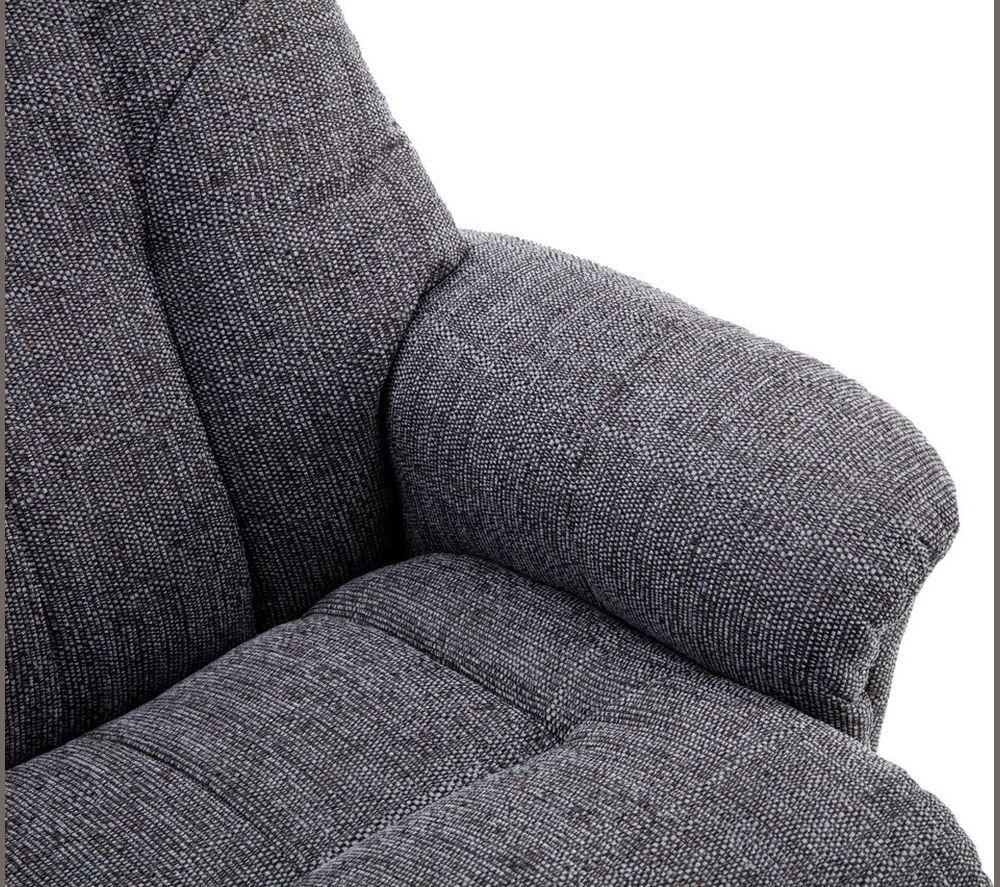 TEKNIK Denver Luxury Fabric Reclining Executive Chair with Footstool - Greystone image number 5 of 9