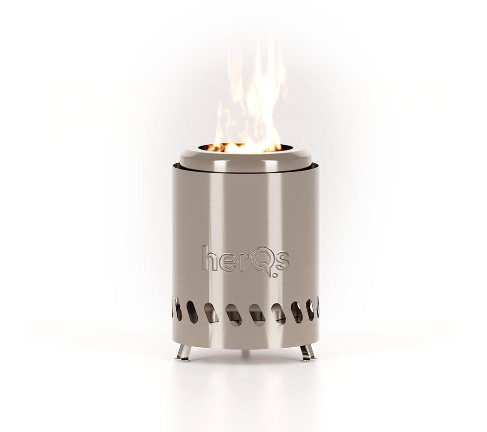 Herqs Smokeless Mini Fire Pit - Silver