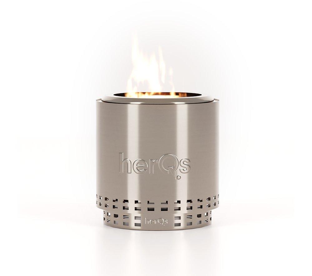 Herqs Smokeless Cozy Fire Pit - Silver