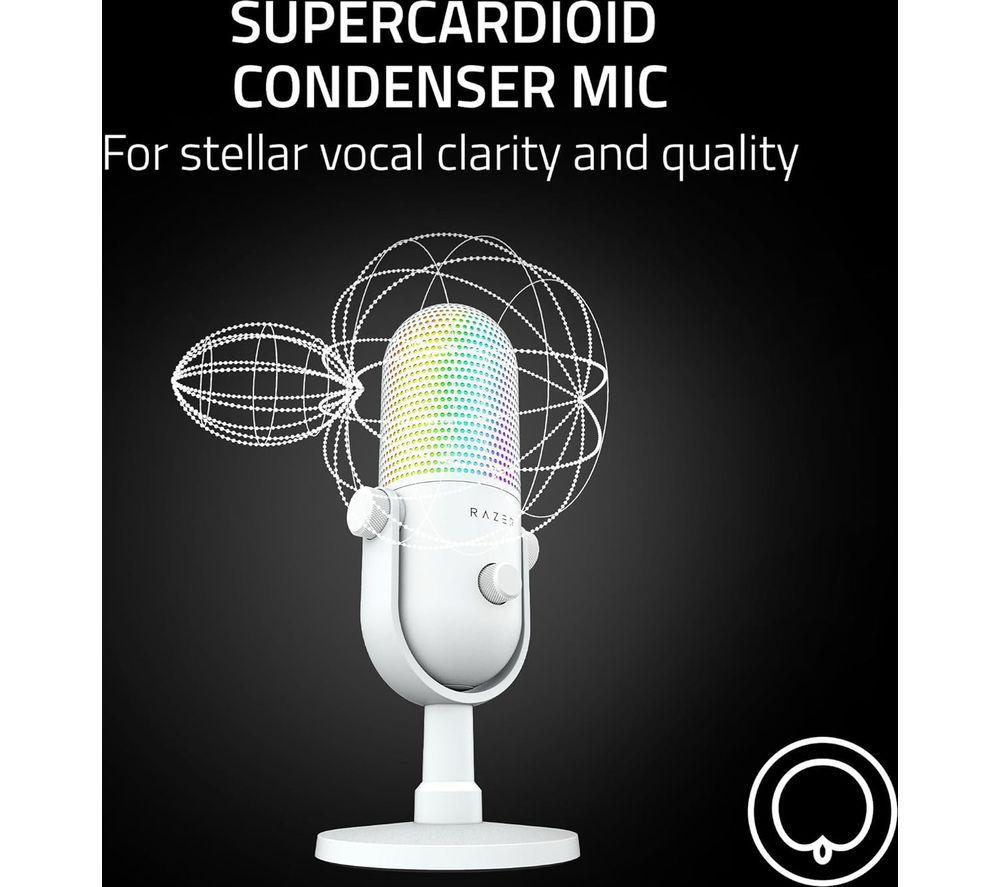 Buy RAZER Seiren V3 Chroma Microphone - White | Currys