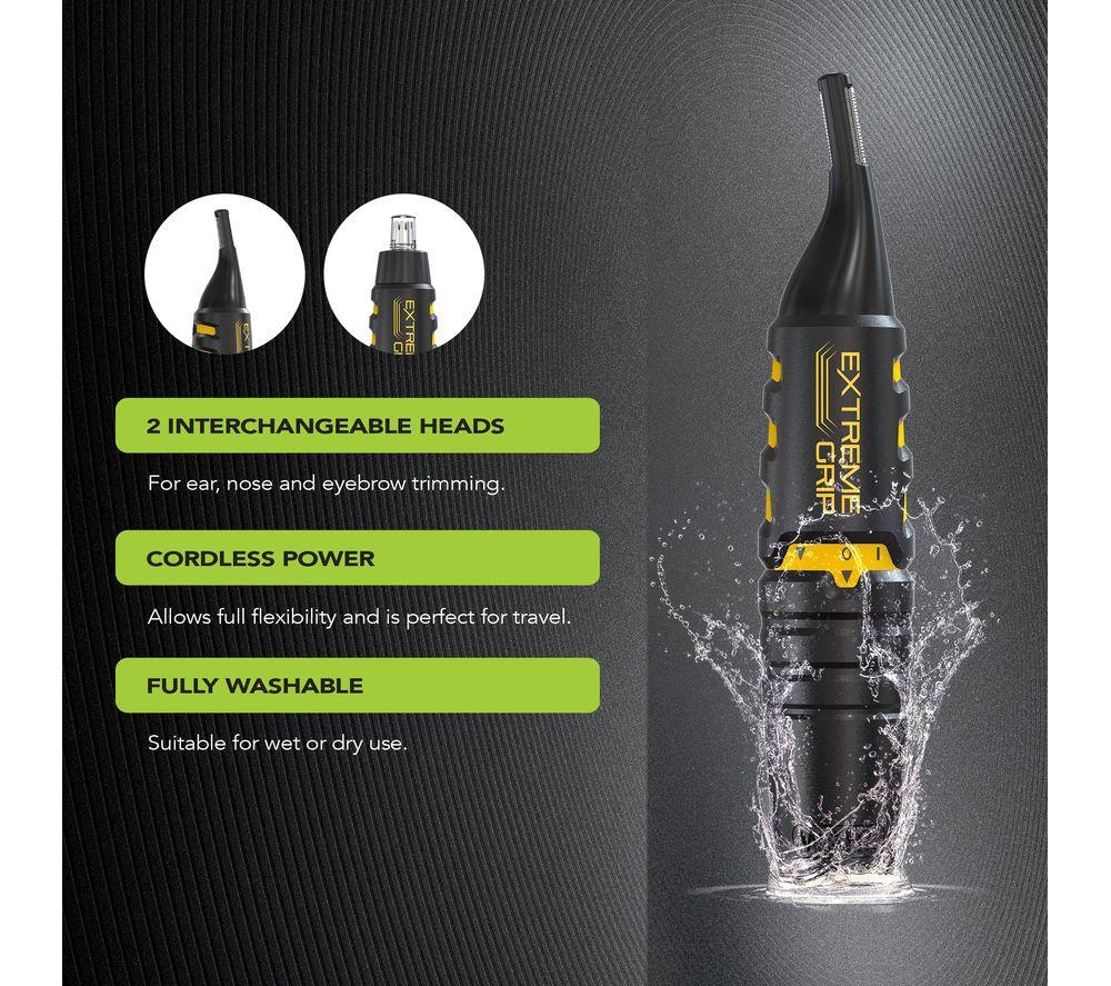 WAHL Extreme Grip Detail Wet & Dry Nose, Ear & Eyebrow Trimmer - Black & Yellow image number 2 of 3