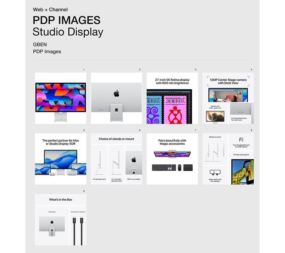 APPLE 5K Retina 27" Studio Display XDR - Nano-texture Glass, Tilt & Height adjustable image number 8 of 10