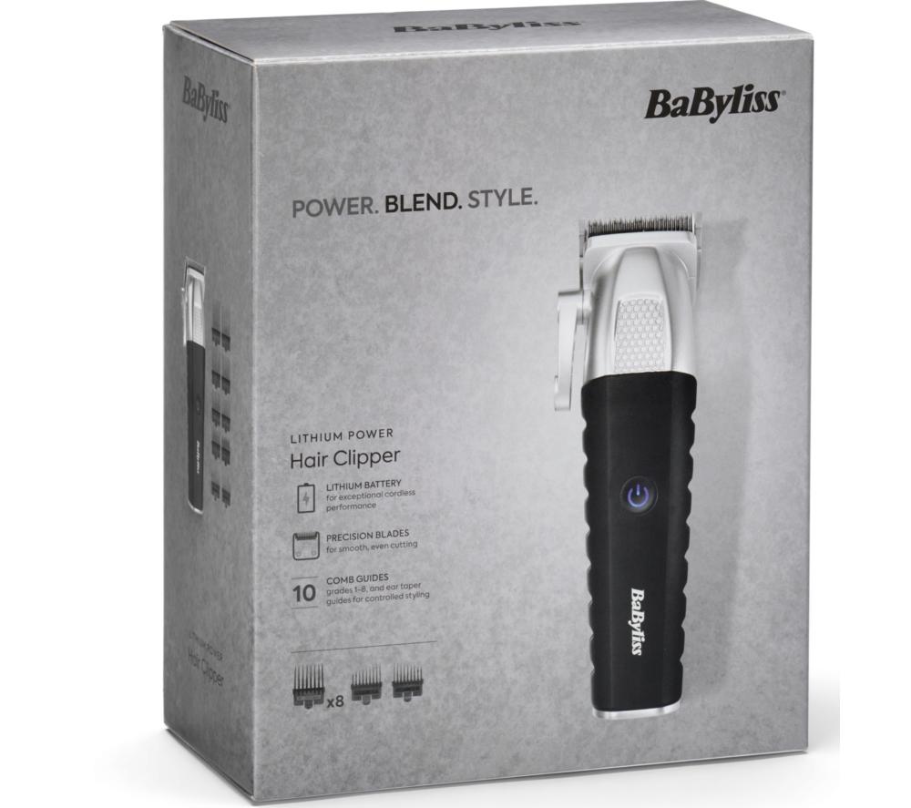 BABYLISS Lithium Power E812U Hair Clipper - Black & Silver image number 8 of 8