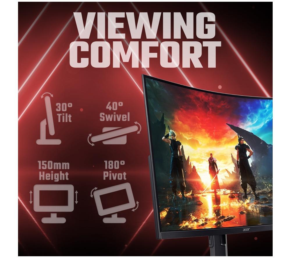 ACER Nitro XZ323QKP1 4K Ultra HD 31.5" Curved VA LCD Gaming Monitor - Black image number 7 of 10