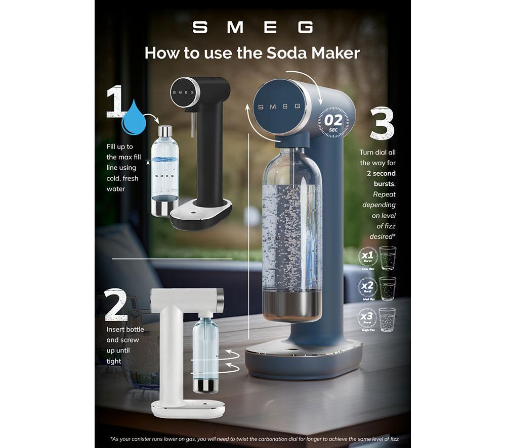 SMEG SKC01WHM Soda Maker - White image number 2 of 8