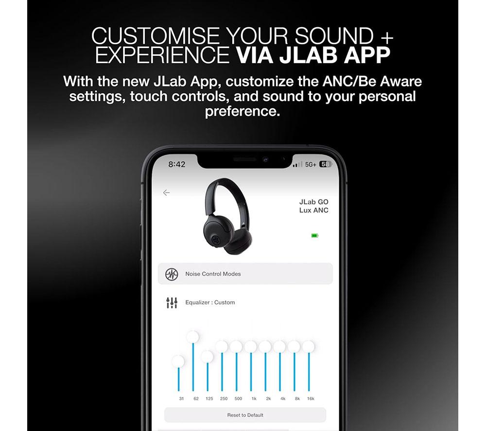 JLAB Go Lux Wireless Bluetooth Noise-Cancelling Headphones - Graphite image number 10 of 12