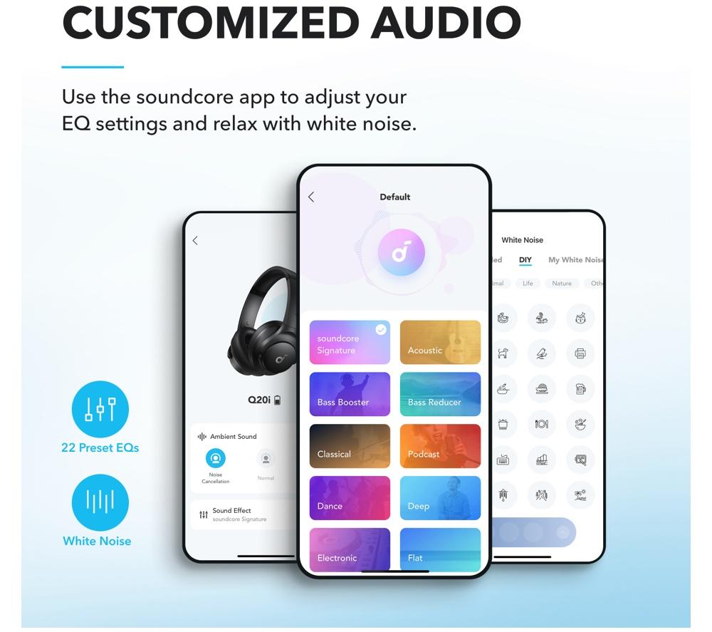 SOUNDCORE Q21i Wireless Bluetooth Noise-Cancelling Headphones - Black image number 6 of 10