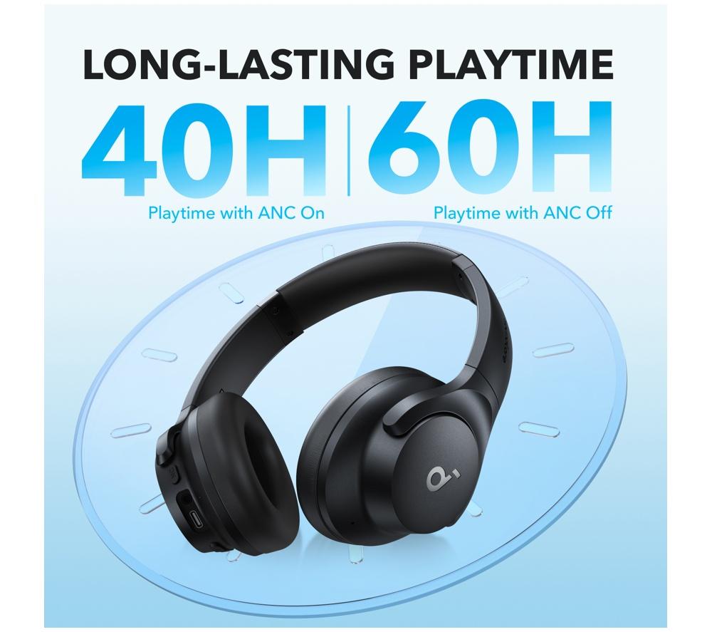 SOUNDCORE Q21i Wireless Bluetooth Noise-Cancelling Headphones - Black image number 7 of 10